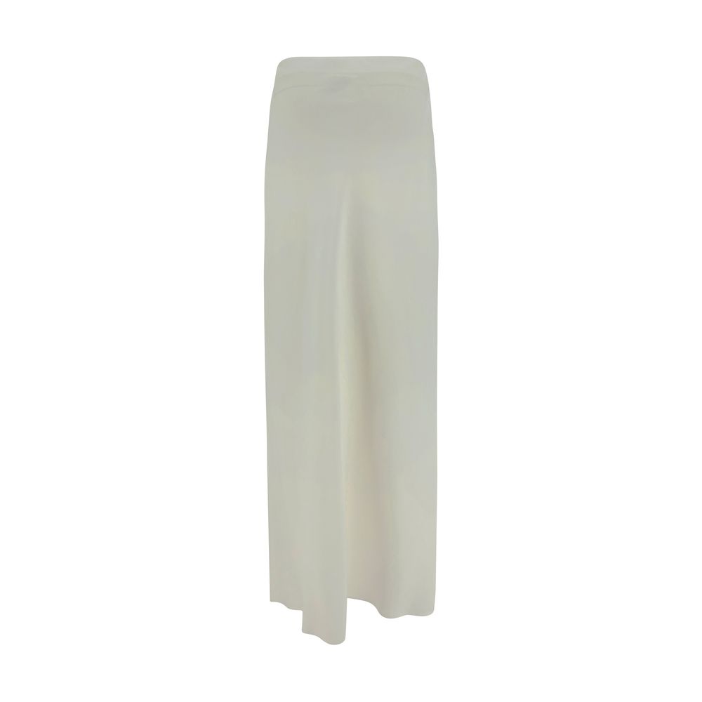 Brunello Cucinelli White Viscose Long Skirt Brunello Cucinelli