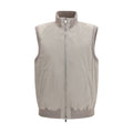 Brunello Cucinelli Gray Polyester Sleeveless Jacket Brunello Cucinelli