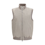 Brunello Cucinelli Gray Polyester Sleeveless Jacket Brunello Cucinelli