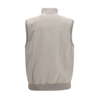 Brunello Cucinelli Gray Polyester Sleeveless Jacket Brunello Cucinelli