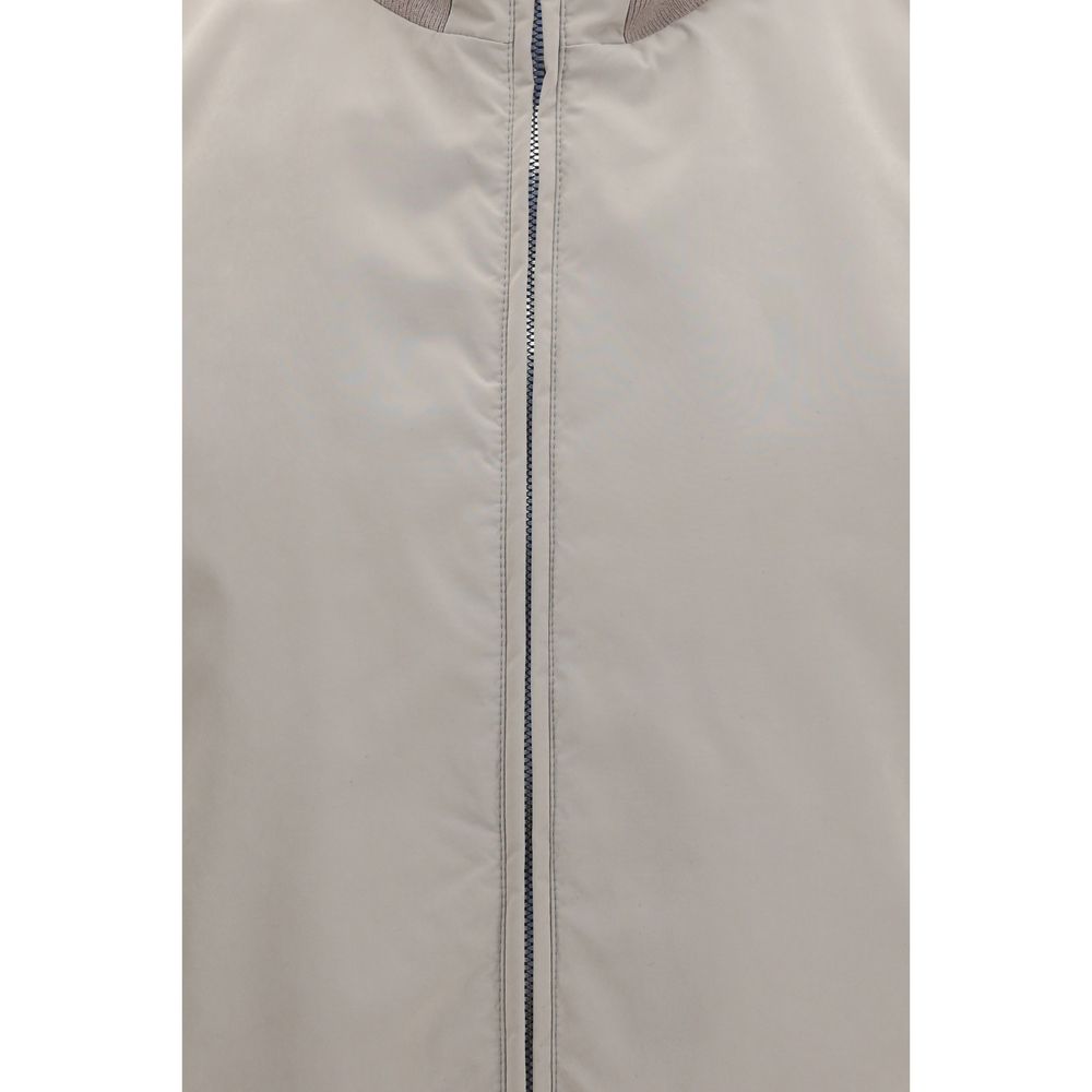 Brunello Cucinelli Gray Polyester Sleeveless Jacket Brunello Cucinelli