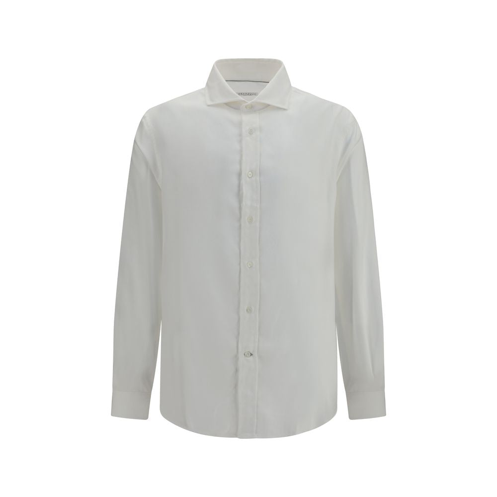 Brunello Cucinelli White Cotton Dress Shirt Brunello Cucinelli