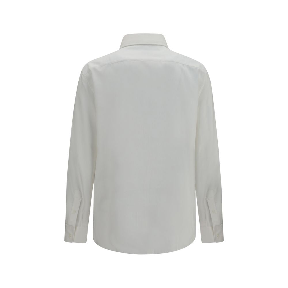 Brunello Cucinelli White Cotton Dress Shirt Brunello Cucinelli