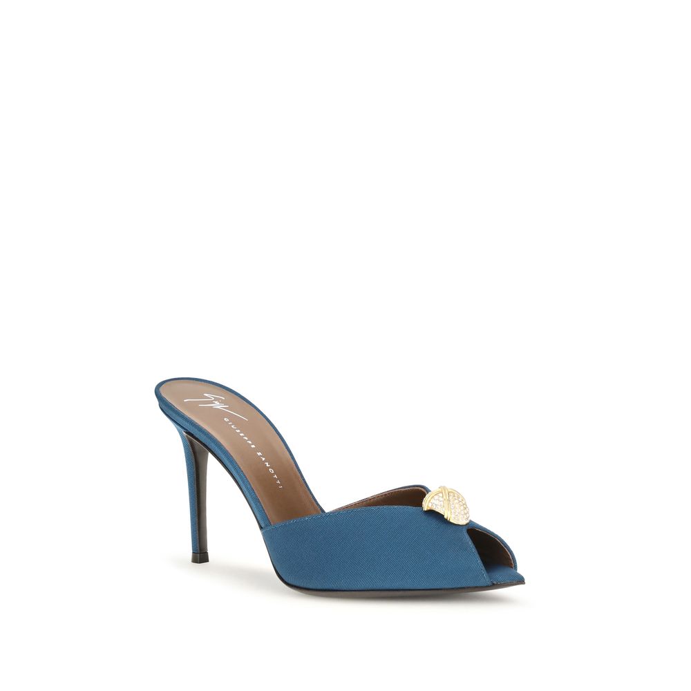 Giuseppe Zanotti Blue Calf Leather Bos Taurus Stiletto Heel Sandals Giuseppe Zanotti