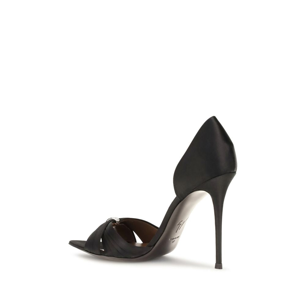 Giuseppe Zanotti Black Satin Stiletto Heel Sandals Giuseppe Zanotti