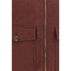 Brunello Cucinelli Bordeaux Wool Oves Aries Sleeveless Jacket