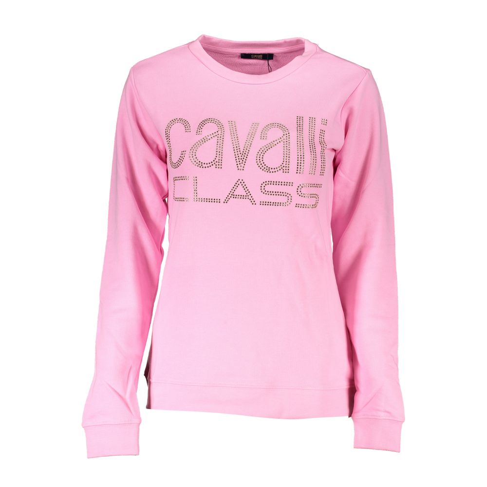Cavalli Class Pink Cotton Womens Sweatshirt Cavalli Class