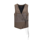 Giorgio Armani Brown Silk Sleeveless Jacket