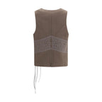 Giorgio Armani Brown Silk Sleeveless Jacket
