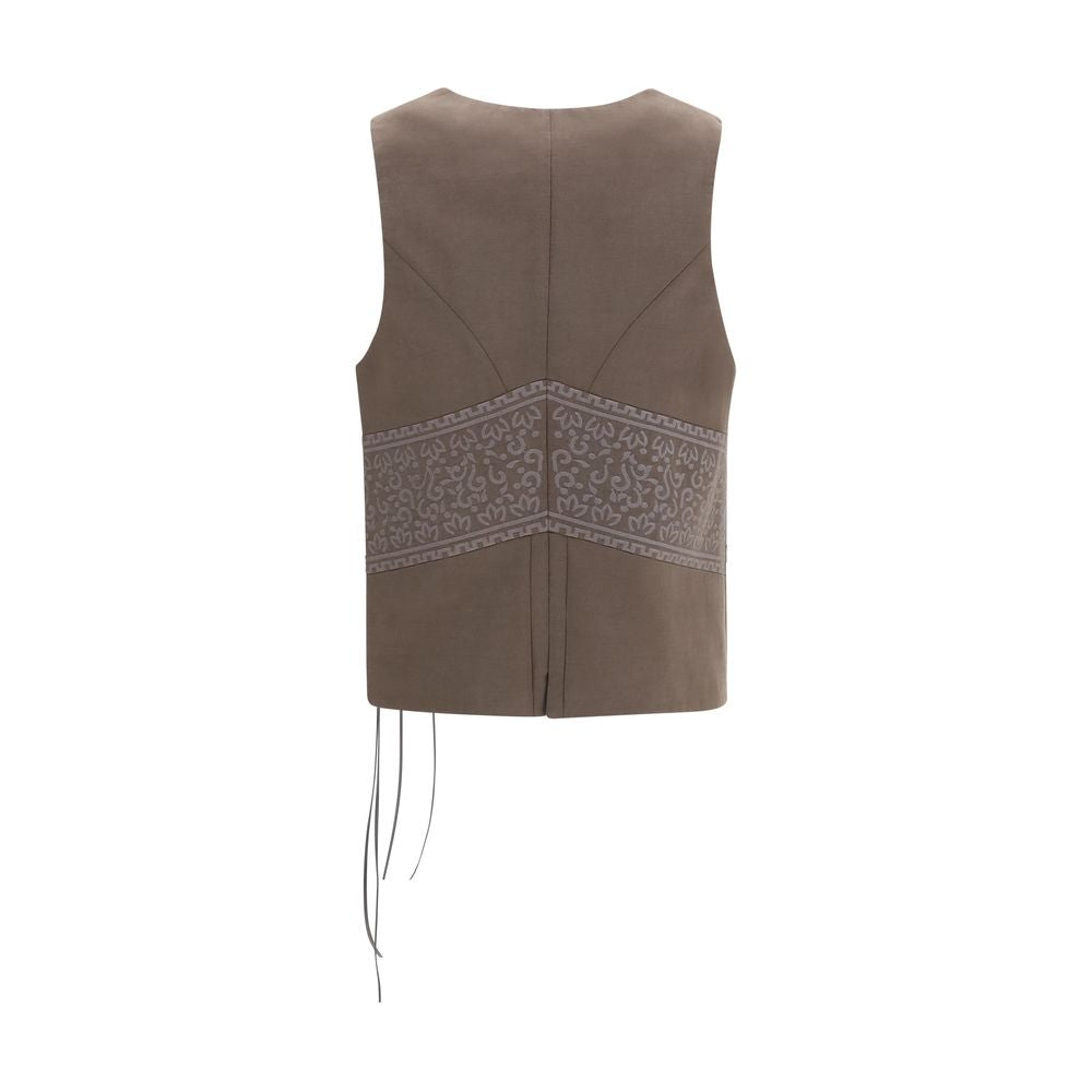 Giorgio Armani Brown Silk Sleeveless Jacket Giorgio Armani