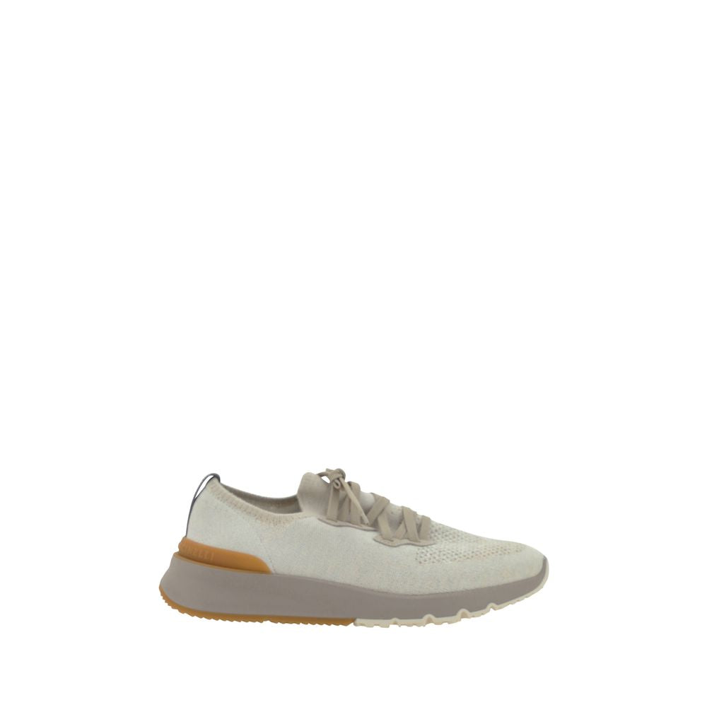 Brunello Cucinelli White Cotton Athletic Sneakers Brunello Cucinelli