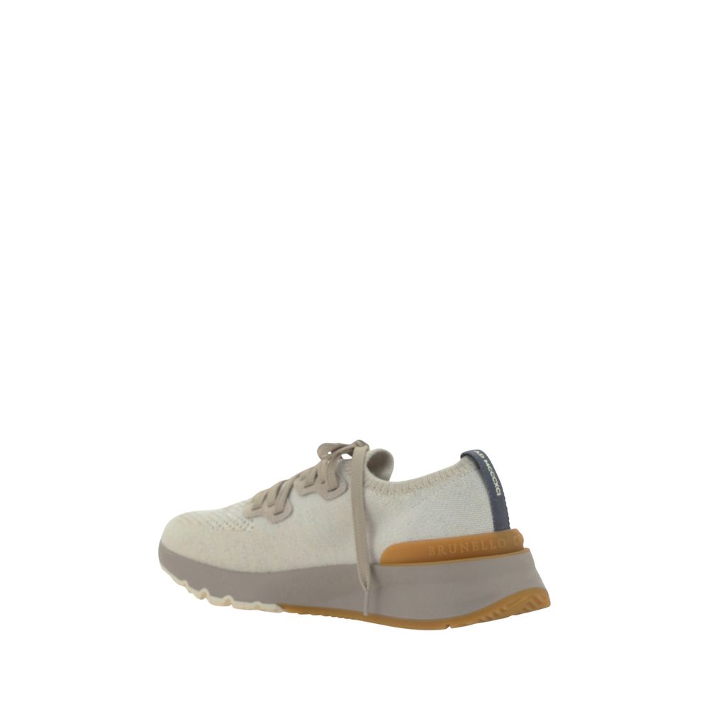 Brunello Cucinelli White Cotton Athletic Sneakers Brunello Cucinelli