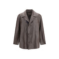 Saint Laurent Black Wool Oves Aries Leather Jacket - Eljoys Fashion 