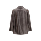 Saint Laurent Black Wool Oves Aries Leather Jacket - Eljoys Fashion 