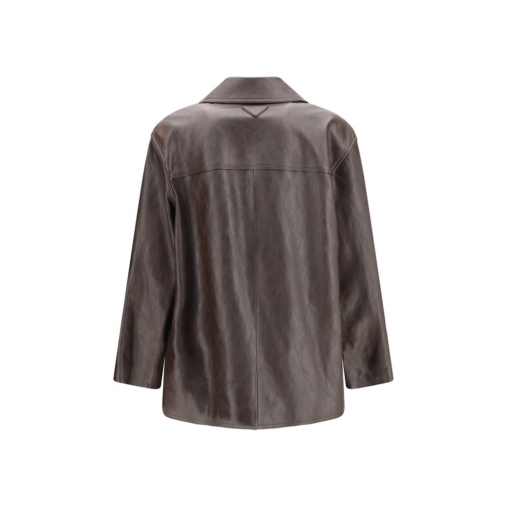 Saint Laurent Black Wool Oves Aries Leather Jacket - Eljoys Fashion 