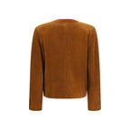 Saint Laurent Brown Lamb Ovis Aries Aries Full-Length Jacket