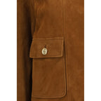 Saint Laurent Brown Lamb Ovis Aries Aries Full-Length Jacket