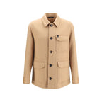 Brioni Beige Cashmere Leather Jacket - Eljoys Fashion 