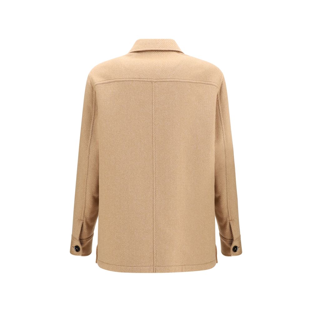Brioni Beige Cashmere Leather Jacket - Eljoys Fashion 