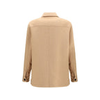 Brioni Beige Cashmere Leather Jacket - Eljoys Fashion 