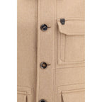 Brioni Beige Cashmere Leather Jacket - Eljoys Fashion 