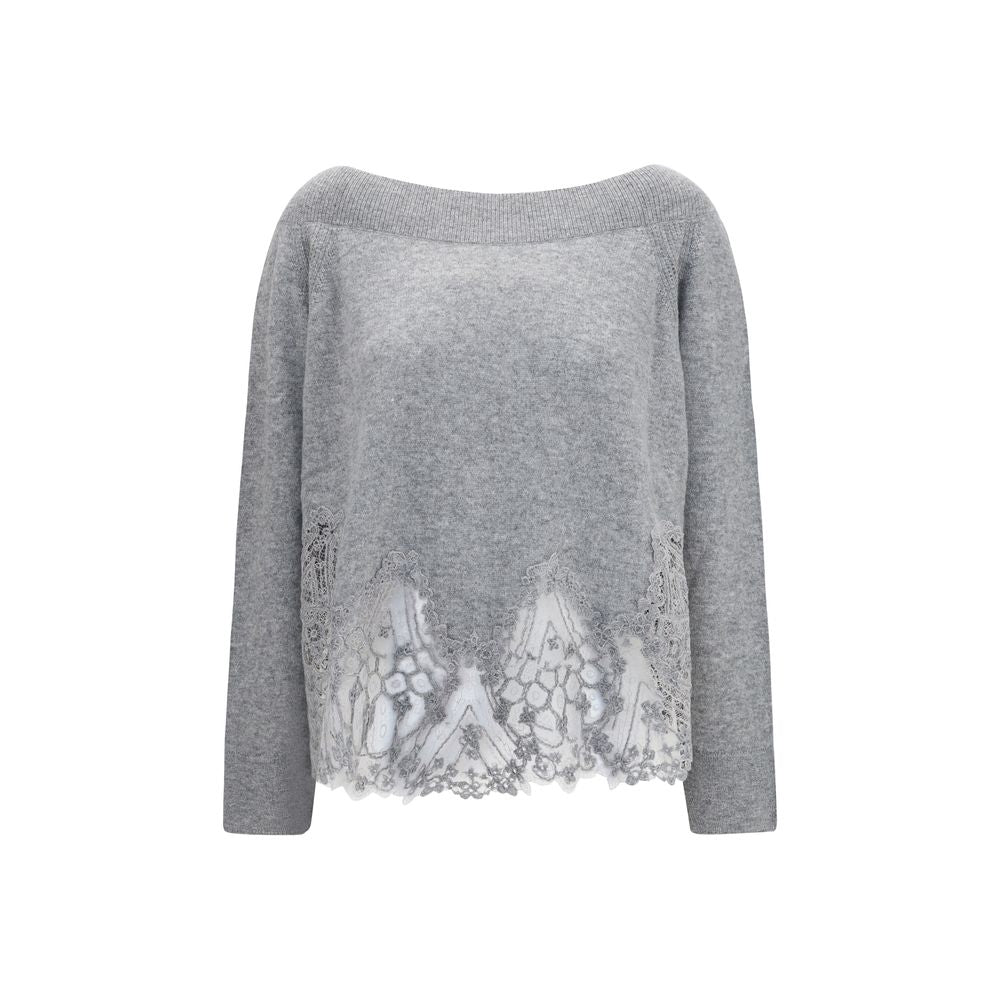 Ermanno Scervino Gray Cashmere Sweater Ermanno Scervino