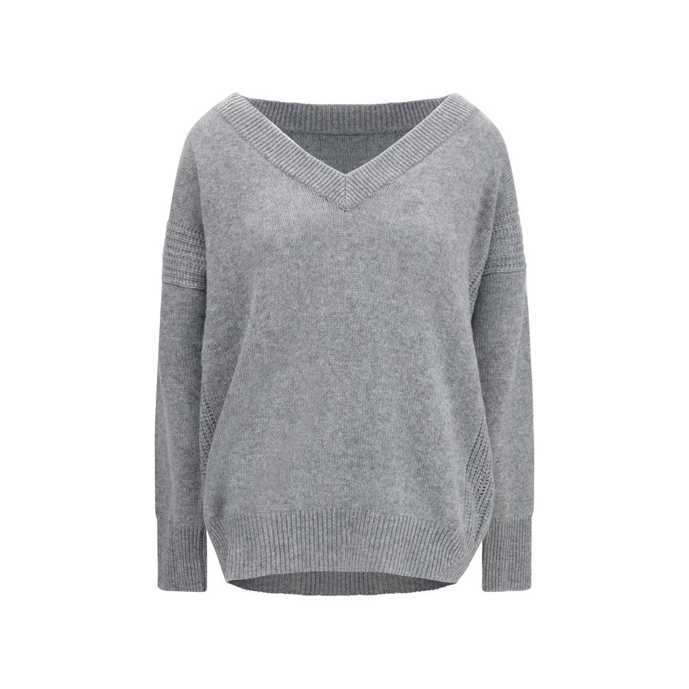 Ermanno Scervino Gray Cashmere Sweatshirt Ermanno Scervino