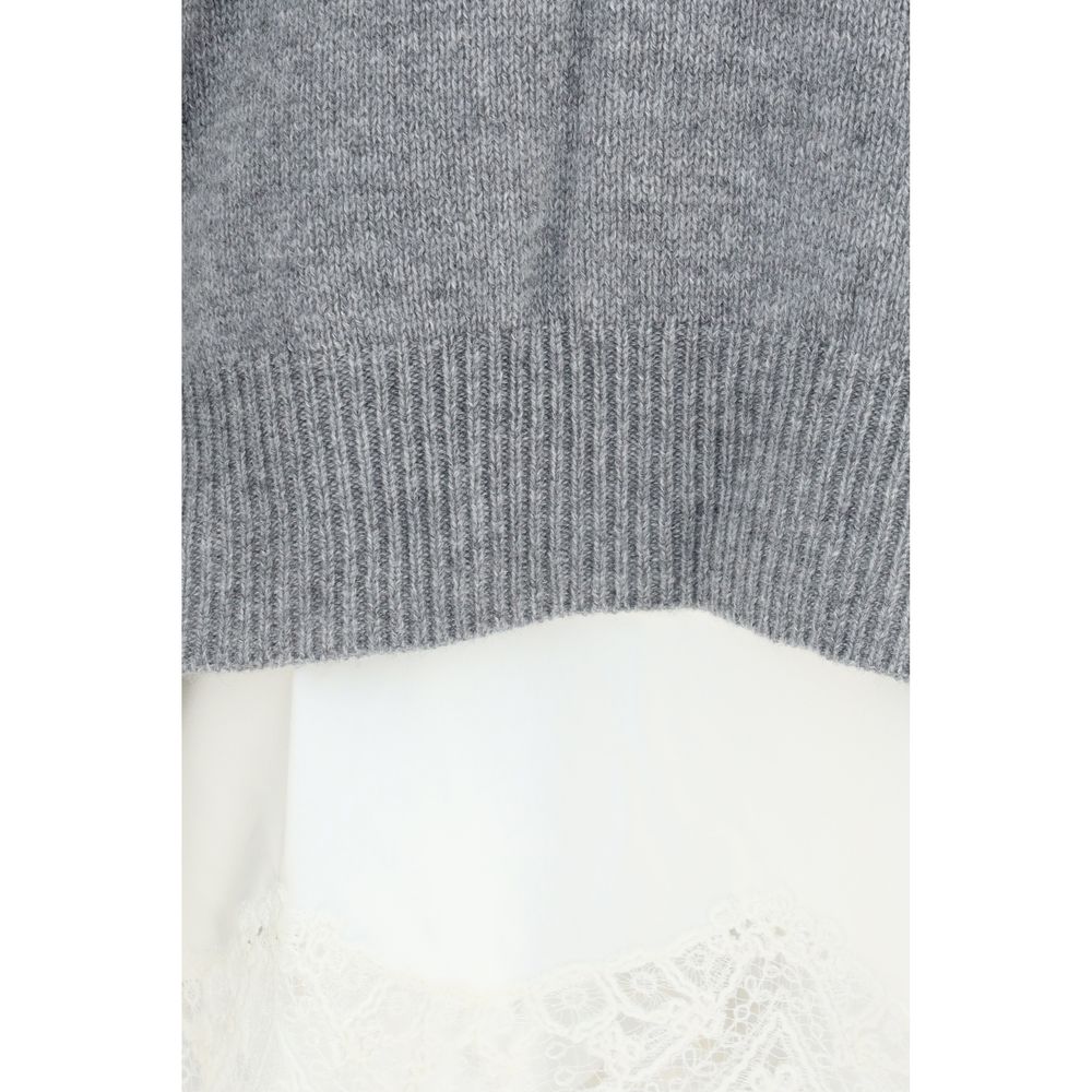 Ermanno Scervino Gray Cashmere Sweatshirt Ermanno Scervino