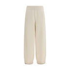 Brunello Cucinelli White Cashmere Casual Pants Brunello Cucinelli