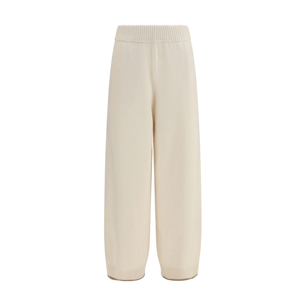 Brunello Cucinelli White Cashmere Casual Pants Brunello Cucinelli