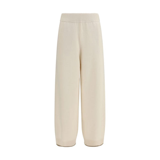Brunello Cucinelli White Cashmere Casual Pants Brunello Cucinelli