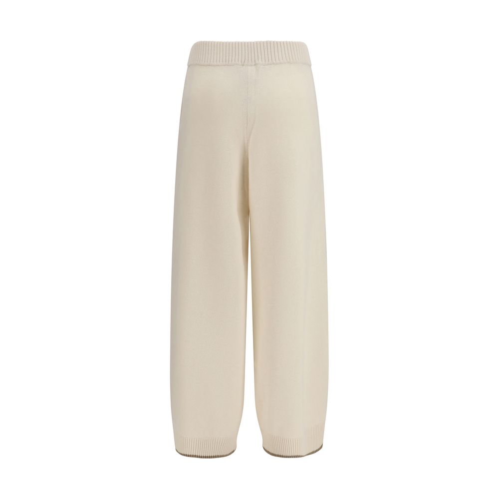 Brunello Cucinelli White Cashmere Casual Pants Brunello Cucinelli