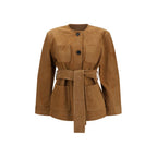 Max Mara Brown Lamb Leather Full-Length Jacket
