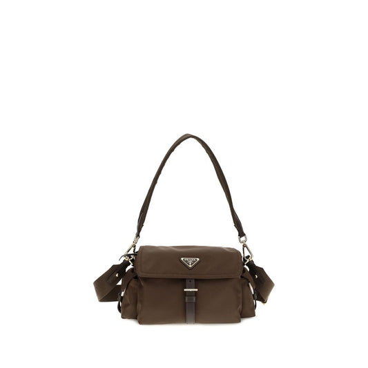 Prada Brown Recycled Polyamide Shoulder Bag Prada