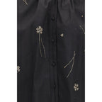 Forte_Forte Black Cotton Pattern Shirt