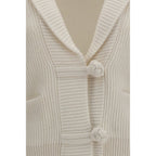 Forte_Forte White Wool Oves Aries Cardigan