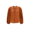 Forte_Forte Orange Cotton Pattern Shirt Forte_Forte