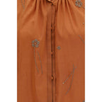 Forte_Forte Orange Cotton Pattern Shirt Forte_Forte