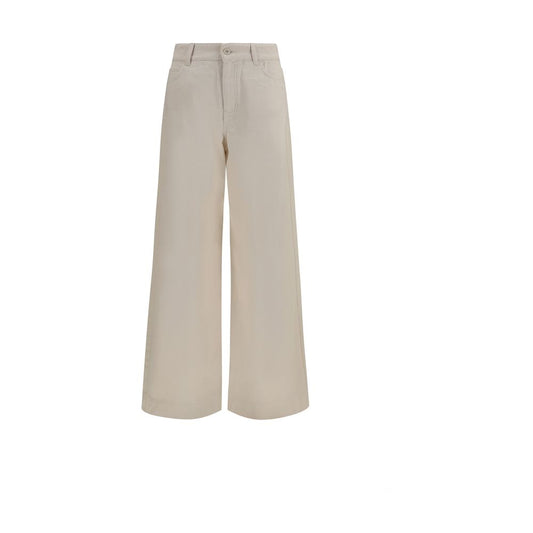 Max Mara White Cotton Casual Pants Max Mara