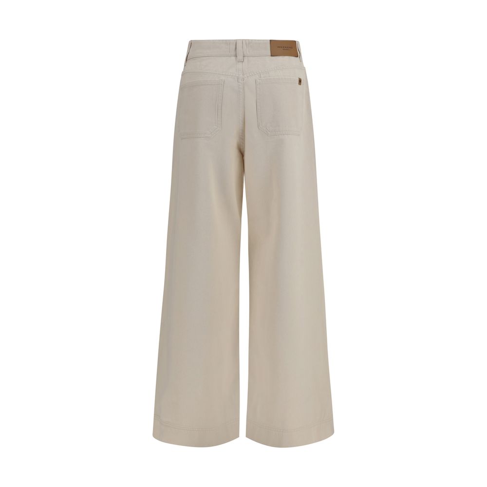 Max Mara White Cotton Casual Pants Max Mara