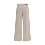 Max Mara White Cotton Casual Pants Max Mara