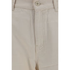Max Mara White Cotton Casual Pants Max Mara