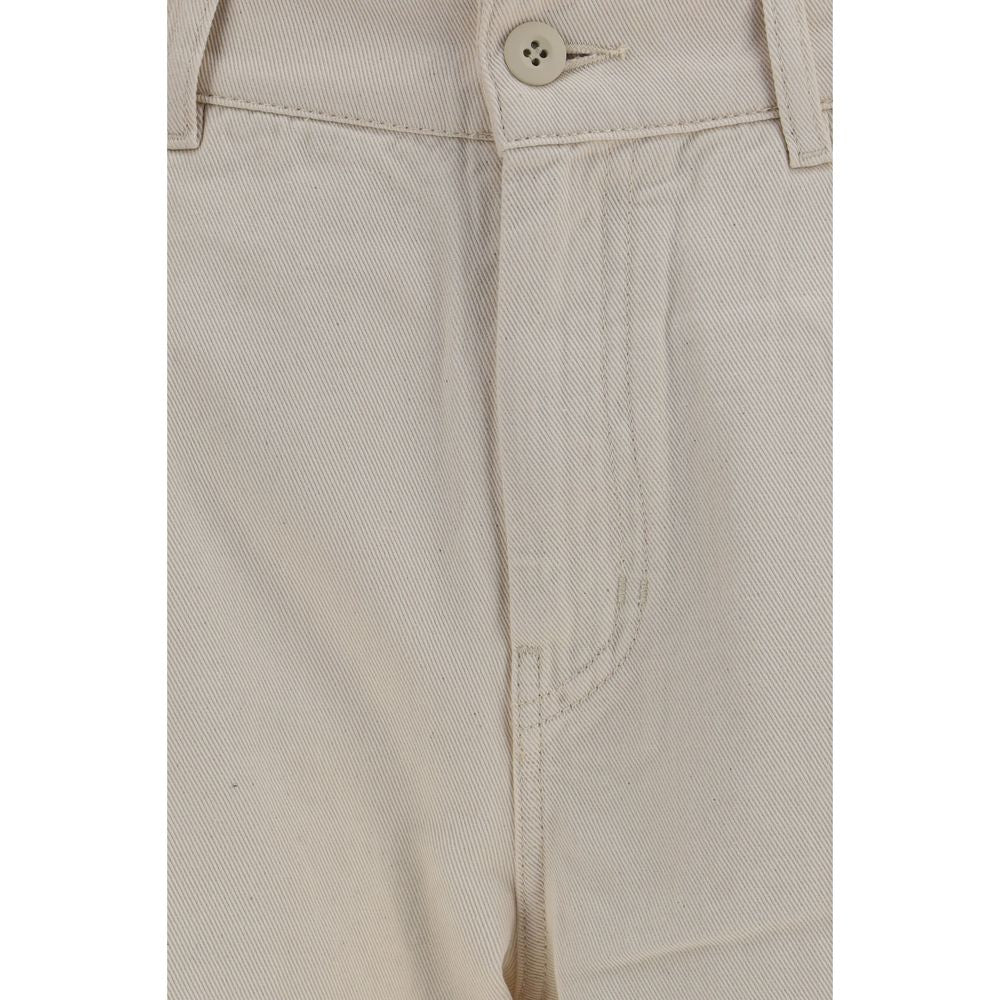 Max Mara White Cotton Casual Pants Max Mara