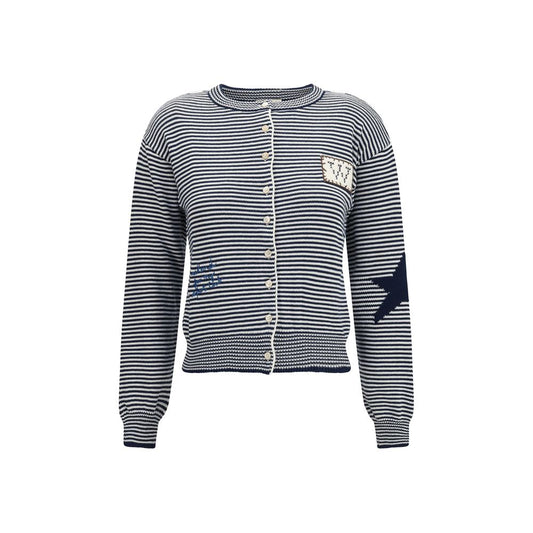 Max Mara Blue Cotton Cardigan Max Mara
