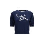 Max Mara Blue Cotton Sweatshirt Max Mara