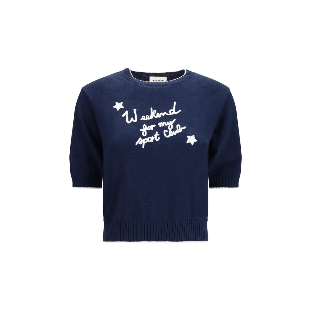 Max Mara Blue Cotton Sweatshirt Max Mara
