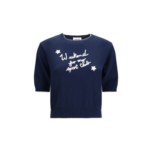 Max Mara Blue Cotton Sweatshirt Max Mara