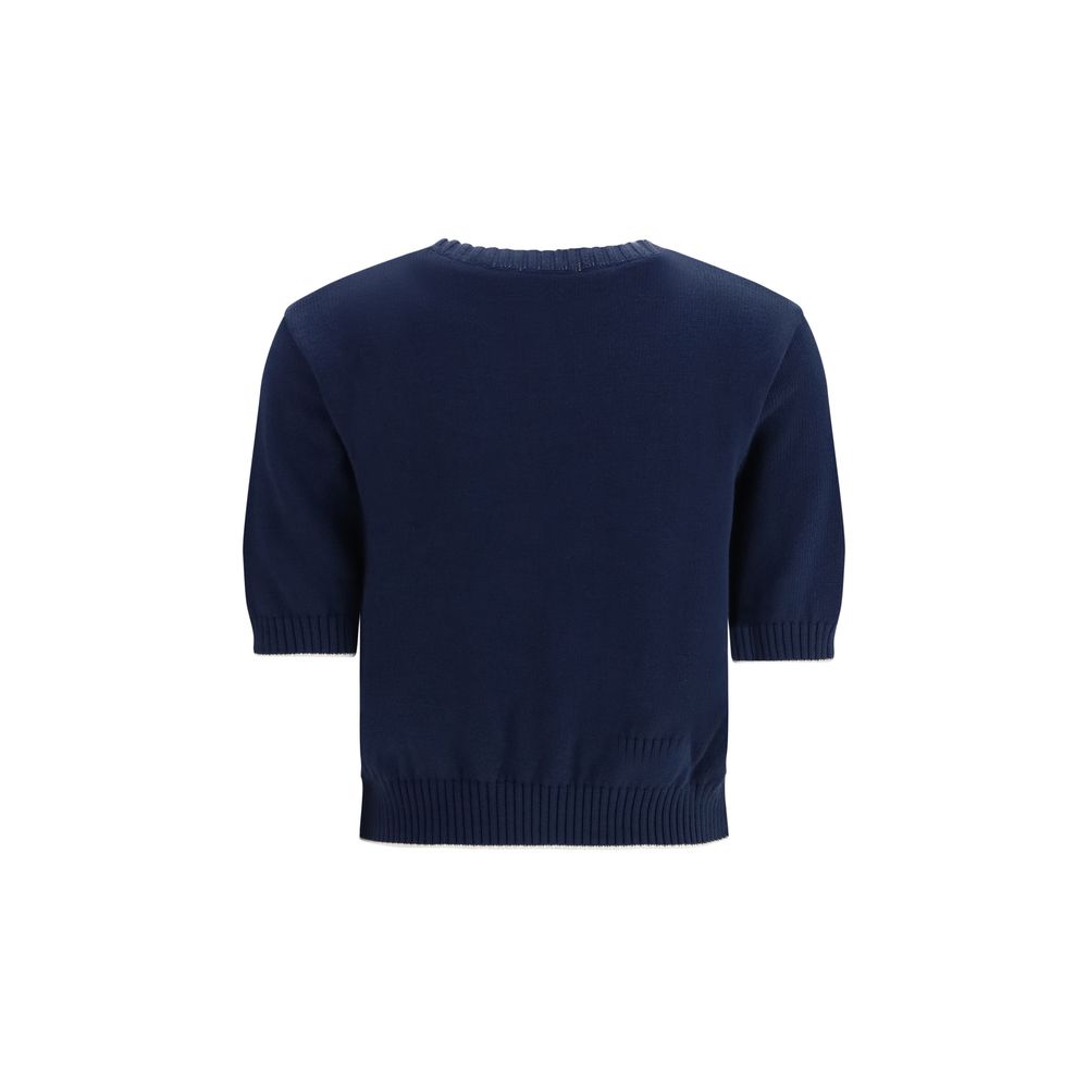 Max Mara Blue Cotton Sweatshirt Max Mara