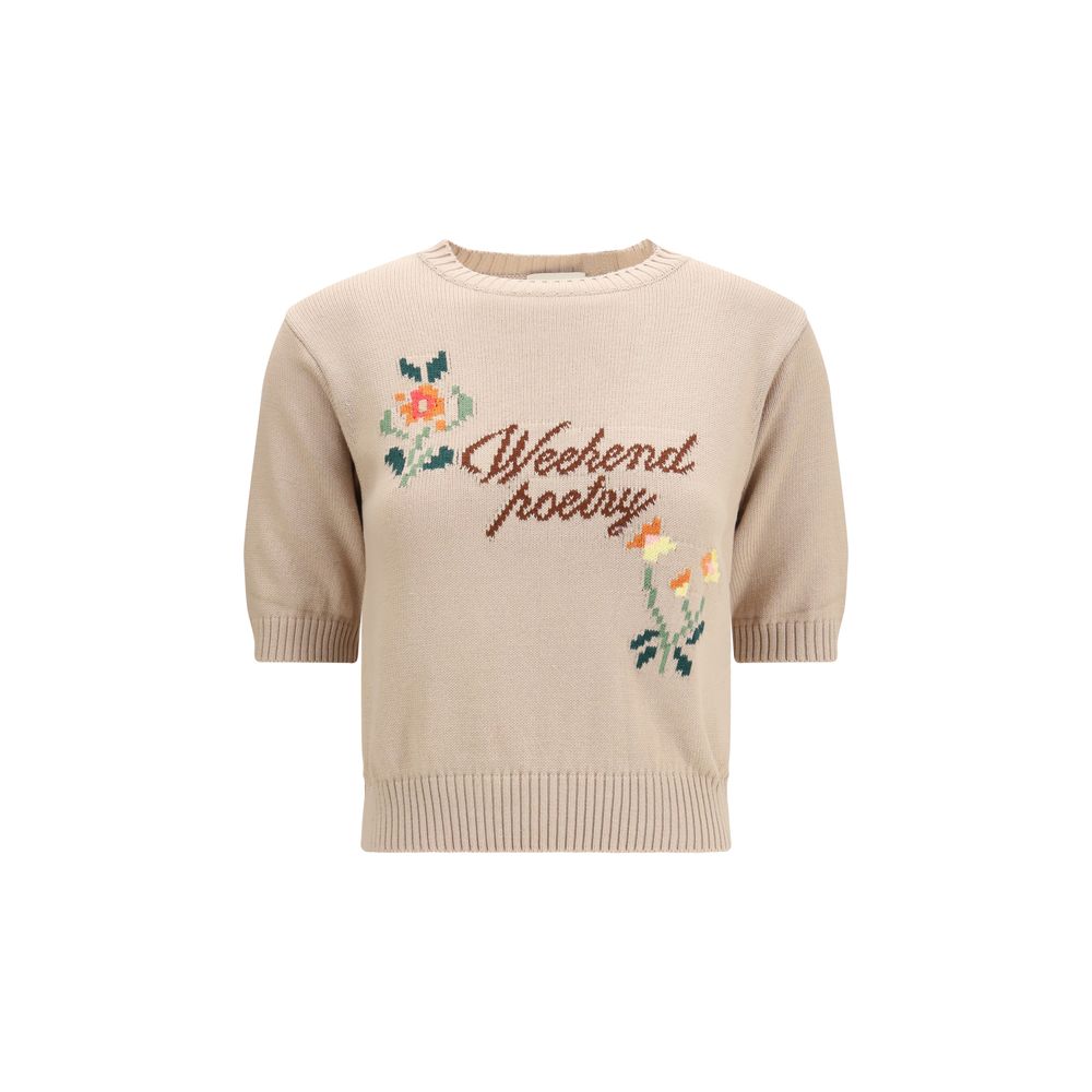 Max Mara Beige Cotton Sweatshirt Max Mara