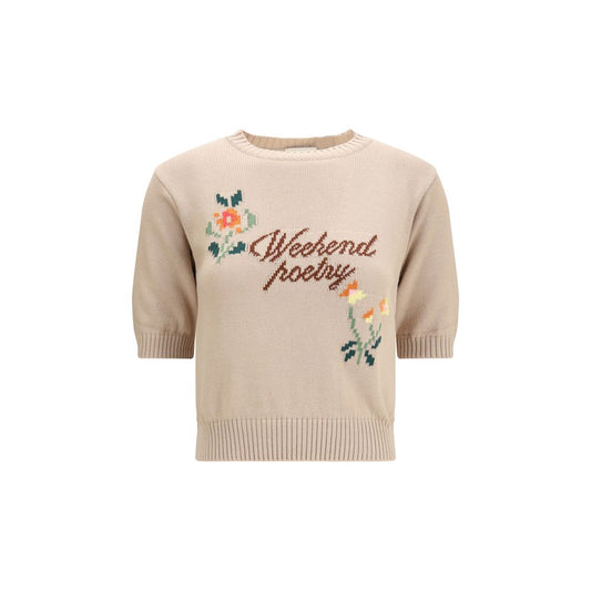Max Mara Beige Cotton Sweatshirt Max Mara